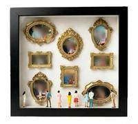 BlesConi Kit de marco de caja de sombra para mini exhibiciones de siluetas de museo con 8 marcos y 10 figuras, decoración de jardín personalizada para boda, cumpleaños, aniversario, escaparate del