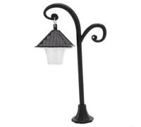 BlesConi Luces de poste de calle negras en miniatura, estatua de jardín de PVC a escala 1/12 para casa de muñecas, modelo de tren, decoración de caminos, paquete de 3 (B)