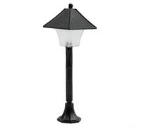 BlesConi Luces de poste de calle negras en miniatura, estatua de jardín de PVC a escala 1/12 para casa de muñecas, modelo de tren, decoración de caminos, paquete de 3 (A)