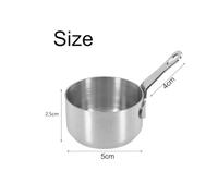 BlesConi Mini cacerola de acero inoxidable con mango largo para leche, café y salsa, capacidad de 100 ml (plata (60 ml))