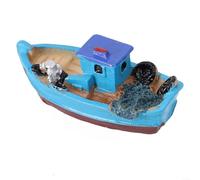 BlesConi Mini modelo decorativo de barco de pesca, adorno de barco marítimo, colección de escritorio, pieza de exhibición náutica