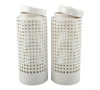 BlesConi Para contenedor de compostaje de jardín, tubo de compostaje de PVC que ahorra espacio con tapa atornillada segura y ventilador para restos de cocina (2 piezas)