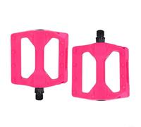 BlesConi Pedales de carretera y bicicleta, para construcción de plástico de nailon, diseño de dientes antideslizantes, ajuste para brazos de manivela de 15 mm (rosa)