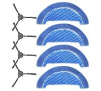 BlesConi Pieza de repuesto para Conga Flash Connected, juego de cepillo lateral y paño de fregona, 4 almohadillas y 4 cepillos, para modelos Cecotec Conga
