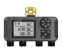 BlesConi Regulador automático del contador de tiempo del riego del jardín con cuatro válvulas para las diferentes zonas de riego