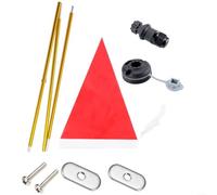 BlesConi Sistema de poste de bandera de seguridad de aluminio portátil con base de bloqueo para accesorios de kayak y canoa (rojo)