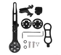 BlesConi Soporte de luz para computadora para bicicleta Garmin para Bryton para Wahoo aleación de aluminio de ajuste seguro, parte de ciclismo, negro (A)