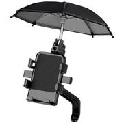 BlesConi Soporte para teléfono de motocicleta con cubierta impermeable para protección del parasol, soporte de navegación antirreflejos para manillar o espejo retrovisor, color negro