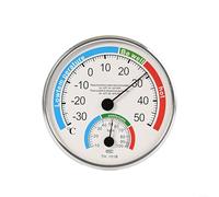 BlesConi Termómetro higrómetro para interior y exterior para combo, monitor de clima inalámbrico con comodidad de color para zona, 13 cm para esfera para laboratorio doméstico, blanco