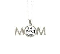 Bless Father Best Papa Ever Words Regalo para el Día de la Madre para mamá, abuela, abuela, collar de cumpleaños, Medium