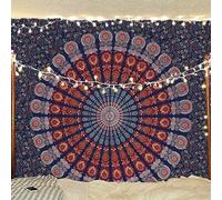 Bless International Tapiz de pared de estilo indio, hippie, bohemio, psicodélico, pavo real, mandala