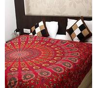 Bless International Tapiz de pared de estilo indio, hippie, bohemio, psicodélico, pavo real, mandala