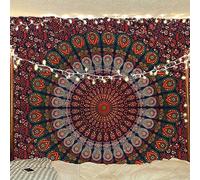 Bless International Tapiz de pared de estilo indio, hippie, bohemio, psicodélico, pavo real, mandala