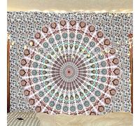 Bless International Tapiz de pared de estilo indio, hippie, bohemio, psicodélico, pavo real, mandala