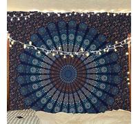 Bless International Tapiz de pared de estilo indio, hippie, bohemio, psicodélico, pavo real, mandala
