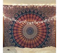 Bless International Tapiz de pared de estilo indio, hippie, bohemio, psicodélico, pavo real, mandala