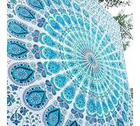 Bless International Tapiz de pared de estilo indio, hippie, bohemio, psicodélico, pavo real, mandala
