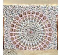 Bless International Tapiz de pared de estilo indio, hippie, bohemio, psicodélico, pavo real, mandala