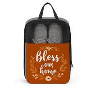Bless Our Home on - Bolsa de zapatos naranja para viajes, uso diario, bolsa de almacenamiento antipolvo para zapatos de golf