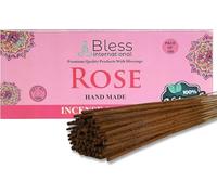 Bless-Rose - Varillas de incienso 100% naturales, hechas a mano, sumergidas a mano, productos químicos orgánicos, sin carbón, purificación, relajación, positividad, yoga, meditación, mejor aroma a