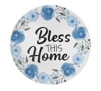 Bless This Home - Imán magnético fuerte de cristal para nevera, diseño de corona verde para primavera, verano, imanes decorativos para nevera, lavavajillas, nevera, decoración para la escuela, 2