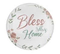Bless This Home - Imanes de cristal para nevera, 1 unidad, coronas de temporada, imanes redondos de oficina, divertidos imanes para decoración de lavavajillas, regalo para profesores