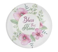 Bless This Home - Imanes de cristal para nevera, coronas de temporada, redondos, retro, redondos, para nevera, cubículo, recuerdo de boda, recepción, 1 unidad