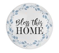 Bless This Home - Imanes de cristal para nevera, coronas de temporada, redondos, rústicos, redondos, magnéticos, regalo único para mejor amigo, 4 unidades