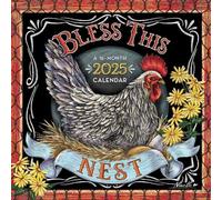 Bless This Nest 2025 12 X 24 Inch Monthly Square Wall Calendar Featuring the Artwork of Ninette Parisi Plastic-Free