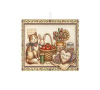 Bless Your Heart - Tapetes de secado de platos para encimera de cocina, almohadilla de secado absorbente vintage de gatos y conejos, tapete escurridor de platos de microfibra de primavera de 16 x 18