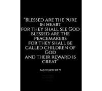 Blessed Are The Pure In Heart: Christian Notebook - Faith Inspired Journal with Bible Theme Cover | Inspirational Prayer & Scripture Notebook | Lined ... Daily Devotion, Church, Study & Reflection
