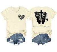 Blessed are Those Who Mourn for They Shall Be Comforted - Camiseta con cuello en V, Amarillo crema, 3XL