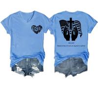 Blessed are Those Who Mourn for They Shall Be Comforted - Camiseta con cuello en V, Azul (carolina blue), XXL