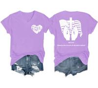 Blessed are Those Who Mourn for They Shall Be Comforted - Camiseta con cuello en V, morado claro, S