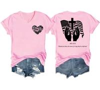 Blessed are Those Who Mourn for They Shall Be Comforted - Camiseta con cuello en V, rosa, XXL