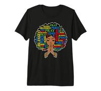 Blessed Black Queen Orando Madre Mandala Mujeres Negras Orar Camiseta Premium