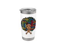 Blessed Black Queen Orando Madre Mandala Mujeres Negras Orar Vaso térmico de acero inoxidable de doble pared
