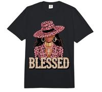 Blessed Black Woman Melanina Queen Pink Leopard Glam Comfort Colors Adult Heavyweight T-Shirt