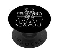 Blessed by A Cat PopSockets PopGrip Adhesivo