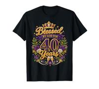Blessed by God for 40 Years Old Women 40th Birthday Queen Camiseta