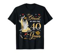 Blessed by God for 40 Years Old Women 40th Birthday Queen Camiseta