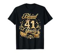 Blessed by God for 41 Years Old Women 41st Birthday Queen Camiseta
