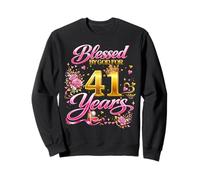 Blessed by God for 41 Years Old Women 41st Birthday Queen Sudadera