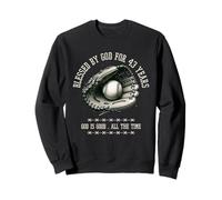 Blessed by God For 43 Years Old Baseball Regalos de cumpleaños número 43 Sudadera