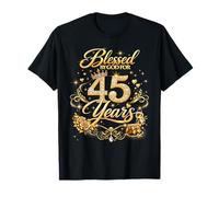 Blessed by God for 45 Years Old Women 45th Birthday Queen Camiseta