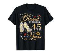 Blessed by God for 45 Years Old Women 45th Birthday Queen Camiseta