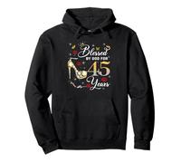 Blessed by God for 45 Years Old Women 45th Birthday Queen Sudadera con Capucha