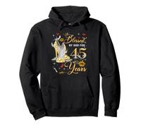 Blessed by God for 45 Years Old Women 45th Birthday Queen Sudadera con Capucha