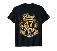 Blessed by God for 47 Years Old Women 47th Birthday Queen Camiseta