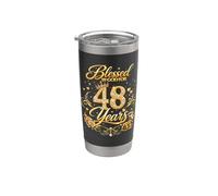 Blessed by God for 48 Years Old Women 48th Birthday Queen Vaso térmico de acero inoxidable de doble pared